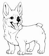 Corgi Line Furry Drawing Getdrawings sketch template