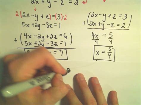 solving  system  equations involving  variables  elimination