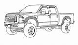 Jacked F350 Lifted 4x4 Colouring F450 sketch template
