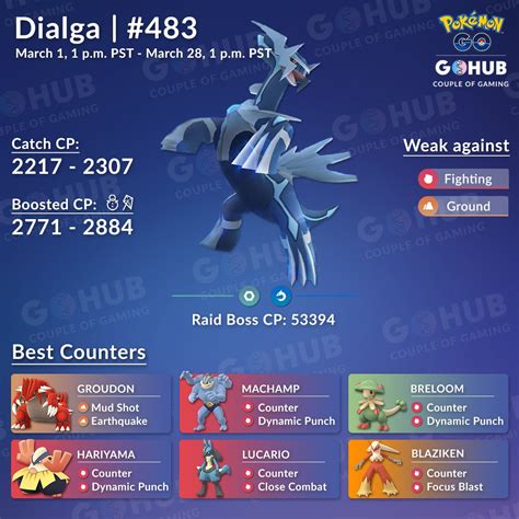 dialga counters raid guide pokemon  hub