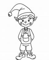 Elf Coloring Pages Kids Printable Christmas sketch template