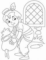 Krishna Coloring Pages Kids Thief Baby Janmashtami Butter Colouring Drawing Activities Bheem Celebration Printable Chota Artsycraftsymom Clipart Flute Azcoloring Creative sketch template