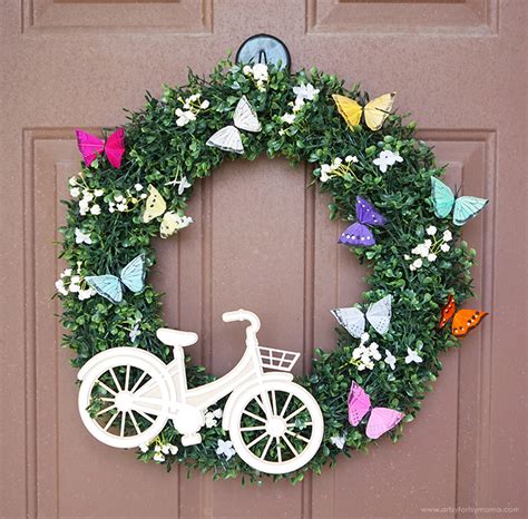 diy bicycle butterfly wreath artsy fartsy mama