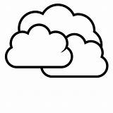 Coloring Cloudy Pages Clipart Clouds sketch template