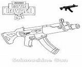 Fortnite Coloring Pages Gun Print Printable Submachine sketch template