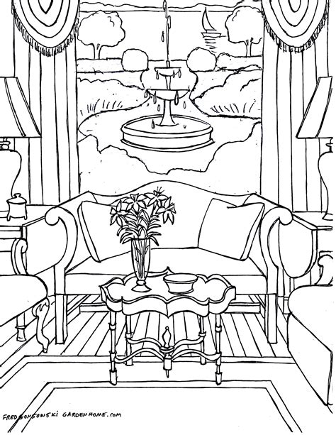 living room coloring pages coloring home