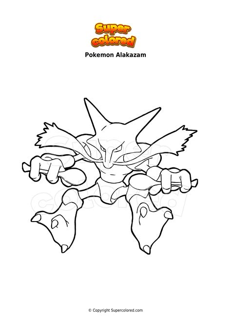 coloring page pokemon alakazam supercoloredcom