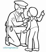 Police Coloring Officer Policeman Pages Helping Drawing Girl Uniform Lost Draw Children Clipart Little Security Guard Color Badge Cliparts Woman sketch template