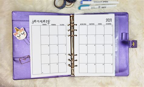 printable  monthly planner inserts   planning inspired