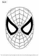 Spiderman Face Step Drawing Draw Spider Man Dessin Tutorials Mask Printable Coloring Visage Cartoon Coloriage Pages Characters Eyes Tutorial Logo sketch template