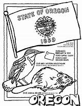 Oregon Coloring State Pages Crayola Flag States Color Beaver Letters Info Alabama sketch template