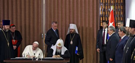 the pope and head of the russian orthodox church release