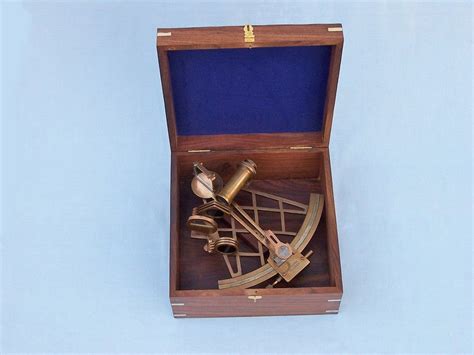 buy admiral s antique brass sextant 12in with rosewood box