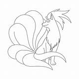 Pokemon Ninetales Coloring Pages Lineart Nine Tails Deviantart Template Color Sketch Super sketch template