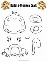 Monkey Craft Build Template Kids Crafts Printable Baby Animal Easy Print Jungle Safari Cute Zoo Preschool Own Preschoolers Simple Toddlers sketch template