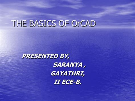 basics orcad
