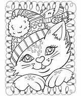Coloring Winter Cat Pages Printable Cardinal sketch template
