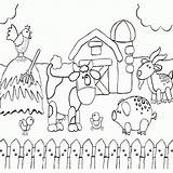 Farm Coloring Pages Animals Preschool Printable Drawing Barn Scenes Country Animal Scene Kids Preschoolers Agriculture Sheets Print Barnyard Color Related sketch template