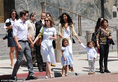 camila alves and emily blunt leave court with their husbands matthew