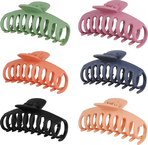 6pcs non slip big hair claw clips for women and girls super strong