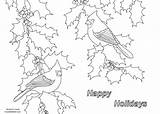 Coloring Holiday Greeting Forest Children Crista Animals Happy Holidays Color Drawing sketch template