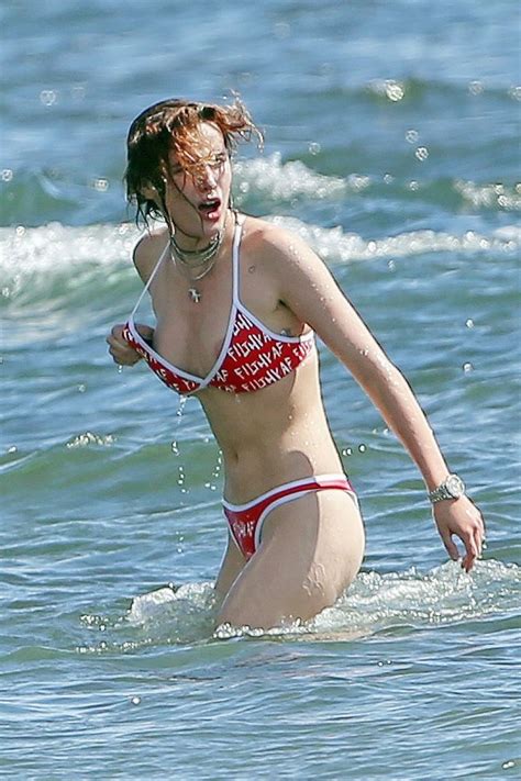 bella thorne nipple slip on the beach in hawaii 7595 celebrity