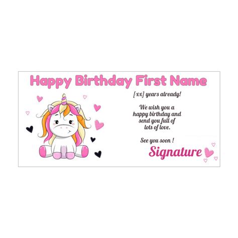 birthday card  unicorn  printable templates carte invitation