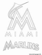 Marlins Baseball Coloring Logo Mlb Pages Miami Sport Printable sketch template