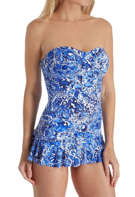 lauren ralph lauren womens lauren ralph lauren lrfn playa floral shirred swim dress