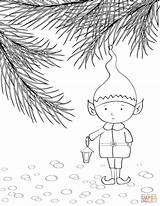 Elf Coloring Christmas Pages sketch template