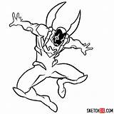 Beetle Blue Dc Draw Drawing Comics Sketchok Step Easy sketch template
