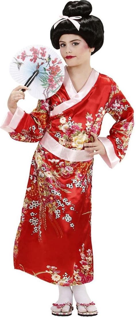 bolcom geisha kostuum asian flower geisha kind kostuum meisje maat  carnaval kostuum