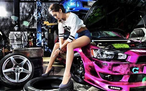 Girls And Cars Full Hd Wallpaper And Background Image 1920x1200 Id 516474