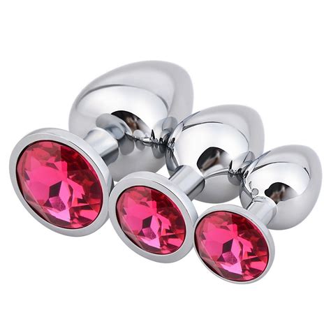 New Stainless Steel Anal Butt Plug With Crystal Jewel S M L Small Sex