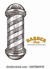 Pole Barber Drawn Barbershop Shutterstock Sketch Vector sketch template