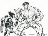 Wolverine Hulk Deadpool Venom sketch template