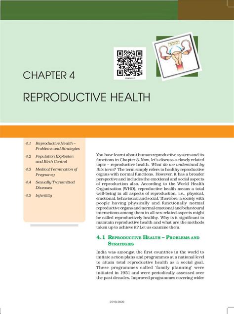 ncert book class 12 biology chapter 4 reproductive health aglasem