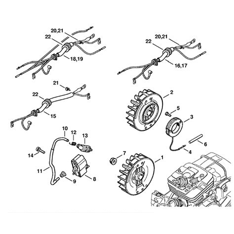 stihl ms  chainsaw ms rz parts diagram ignition system