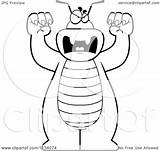 Bug Cartoon Outlined Attacking Clipart Coloring Vector Thoman Cory Regarding Notes sketch template