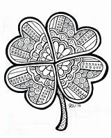Clover Leaf Four Coloring Clipart Getdrawings sketch template