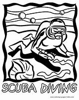 Diving Scuba Coloring Pages Sports Printable Color Sheets Crayola Found sketch template