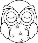 Owl Sleepy sketch template