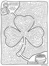 St Maze Shamrock Patrick Mazes Patricks Printable Puzzles Coloring Pages Printables Pdf Answer Key There May Holiday sketch template