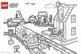 Lego Coloring Pages City Station Printable Kids sketch template