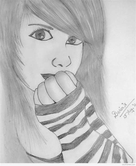beautiful girl pencil sketch desipainterscom