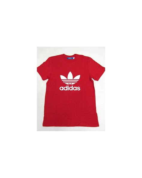 adidas originals trefoil  shirt  large logo red