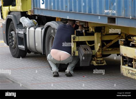 funny cargo container truck driver stock photo alamy