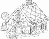 Gingerbread Coloring House Pages Printable Kids sketch template