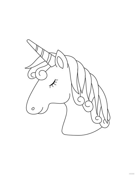 cute unicorn head coloring pages
