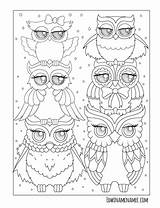Edwina Mcnamee Coloring Owls Ornamental Pages Books Cute sketch template
